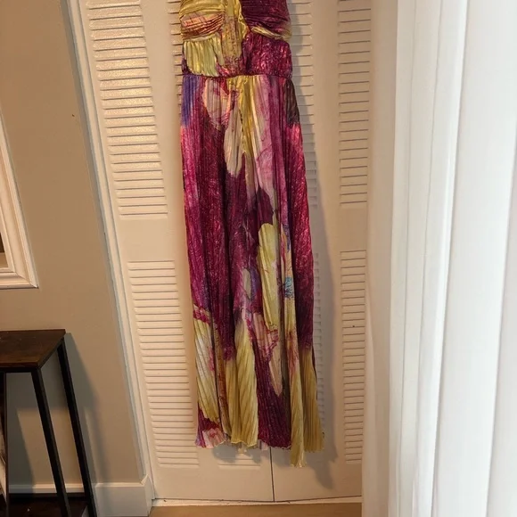Elegant Pink and Yellow Floral Maxi Dress - Picture 2 of 16